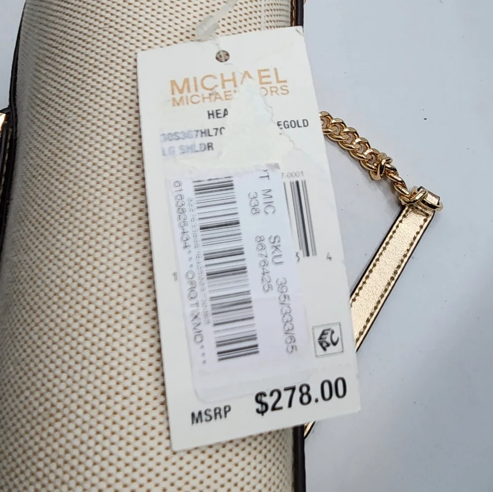 Michael Kors Gold and Canvas Women's Bag - Picture 8 of 10